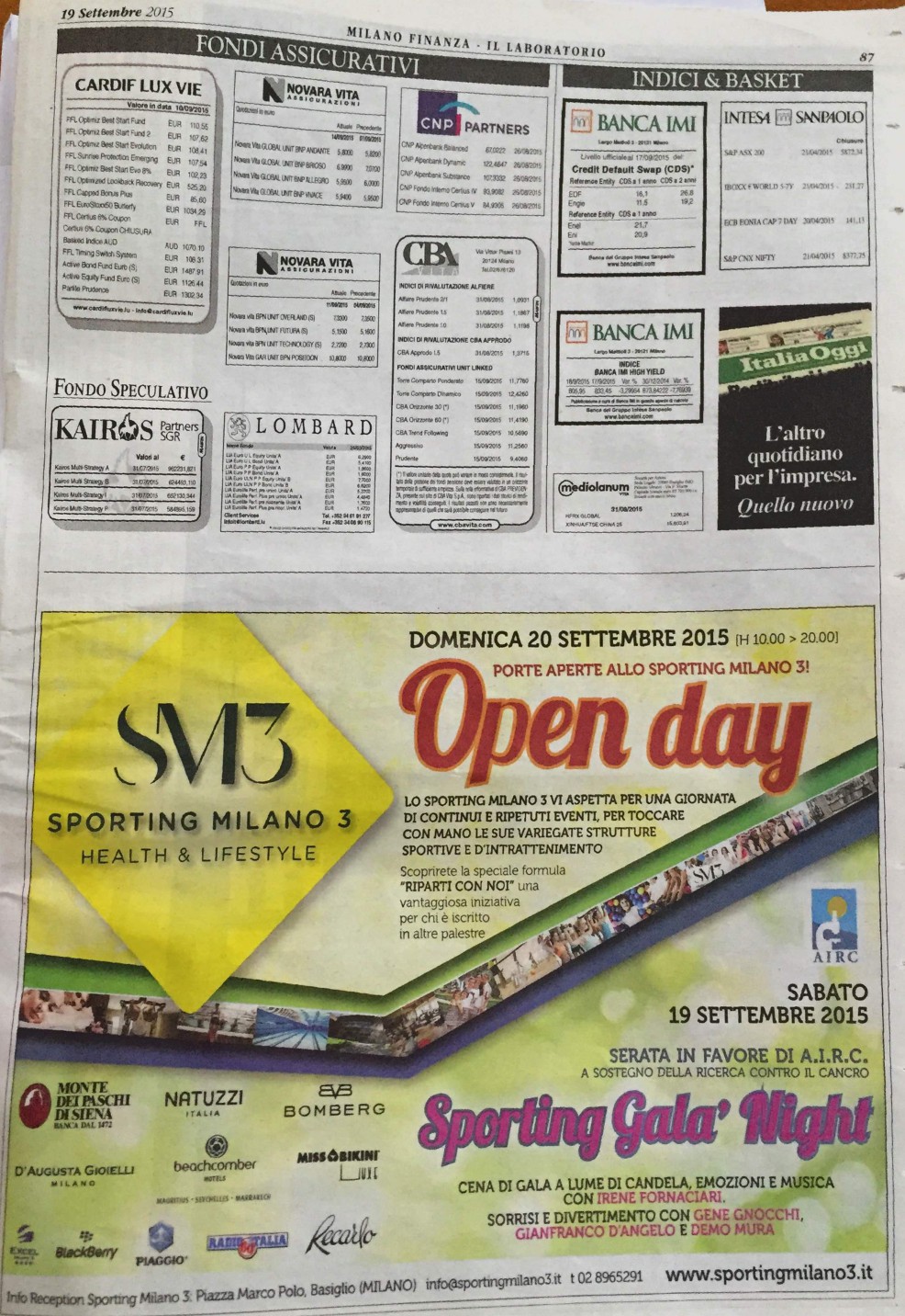 Articolo Milano finanza
